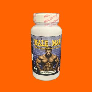 MALE-MAX natural testosterone booster supplement front view – 60 capsules for energy and stamina